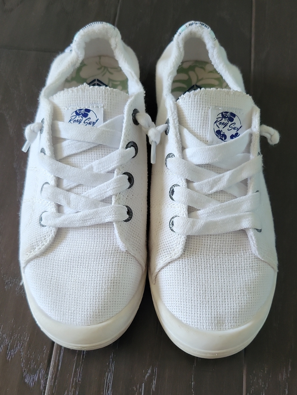 ROXY White Canvas Sneakers